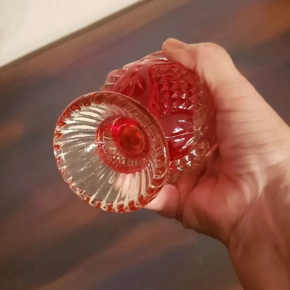 Vintage Avon Bayberry Candle in Cut Glass Holder